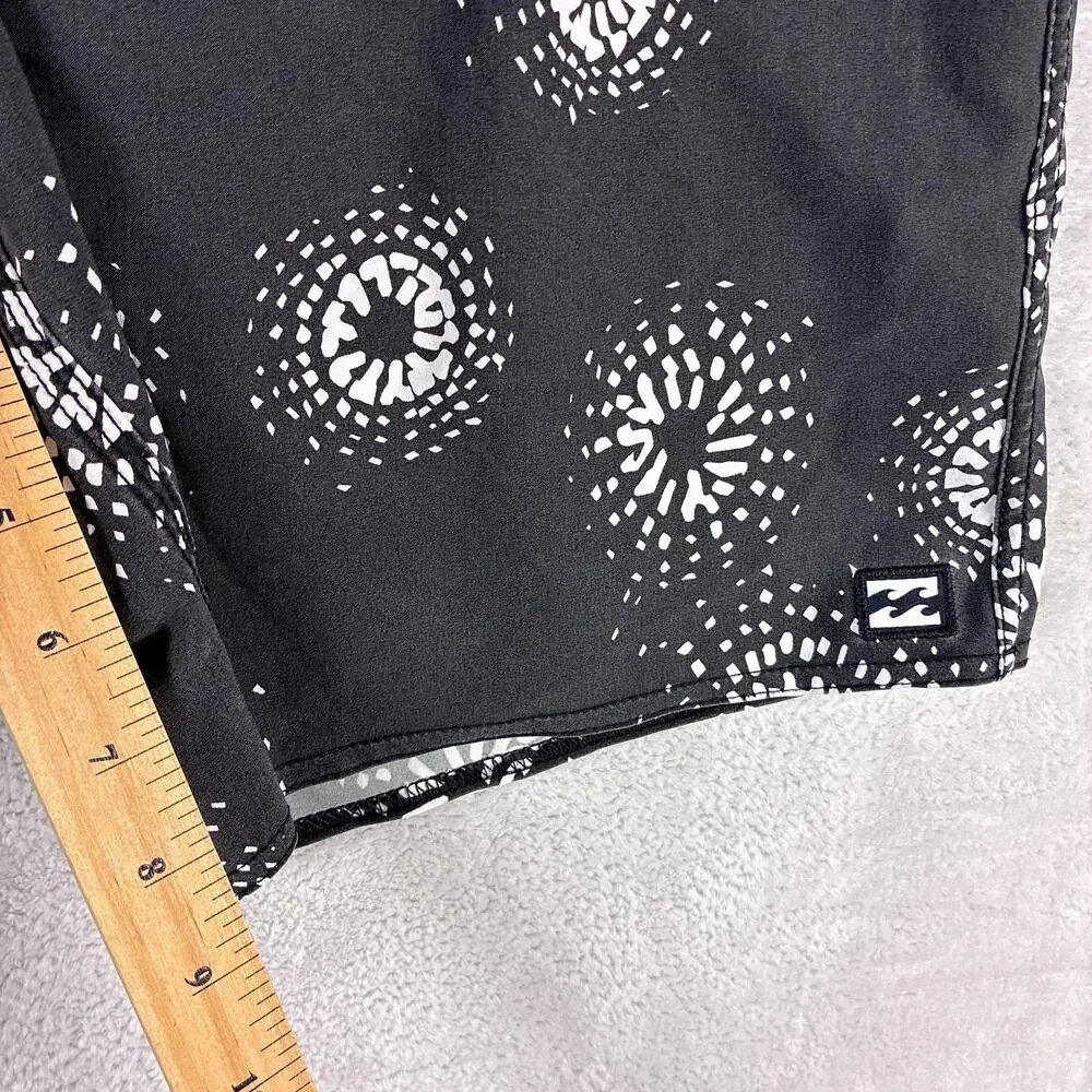 Billabong Board Shorts Men 36 Black Sundays Recycler Sun Faded Beach Summer Y2K